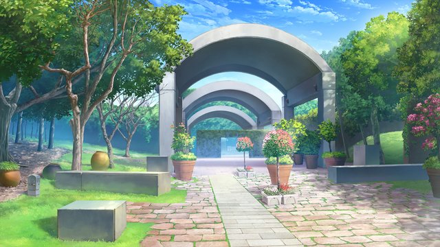 Tropical botanical garden gate